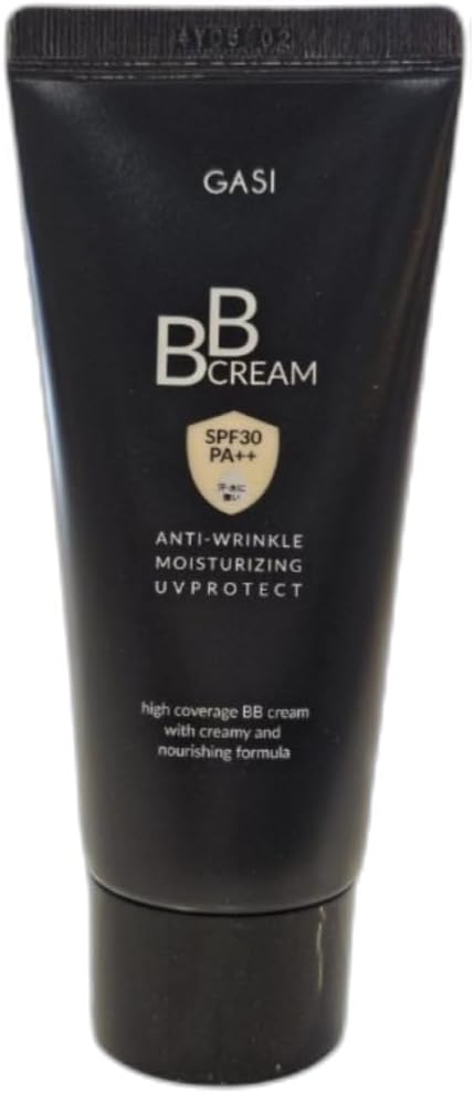 Eco Packaging GASI BB Cream # Black 1.8 oz (50 g) SPF30+ PA++ Natural Beige Gashi Beauty Essence Foundation UV Care Makeup Base Cream Concealer Tone Up Waterproof K Cosmetics K Beauty Base Makeup