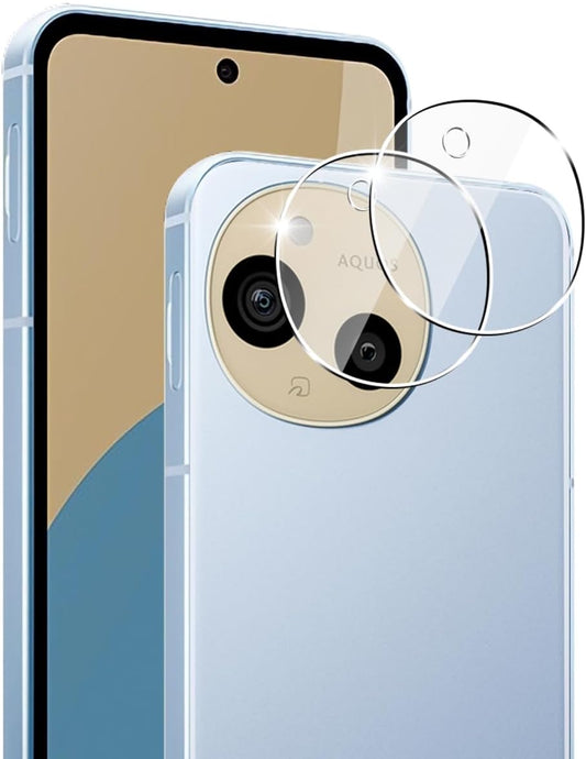 [Set of 2] Compatible AQUOS sense 9 SH-53E SH-M29 SHG14 Camera Film, 2 x AQUOS sense9 Lens Protective Cover, Black Edging, Overexposure Prevention, Compatible with Aquos Sense 9 Lens Film, Lens