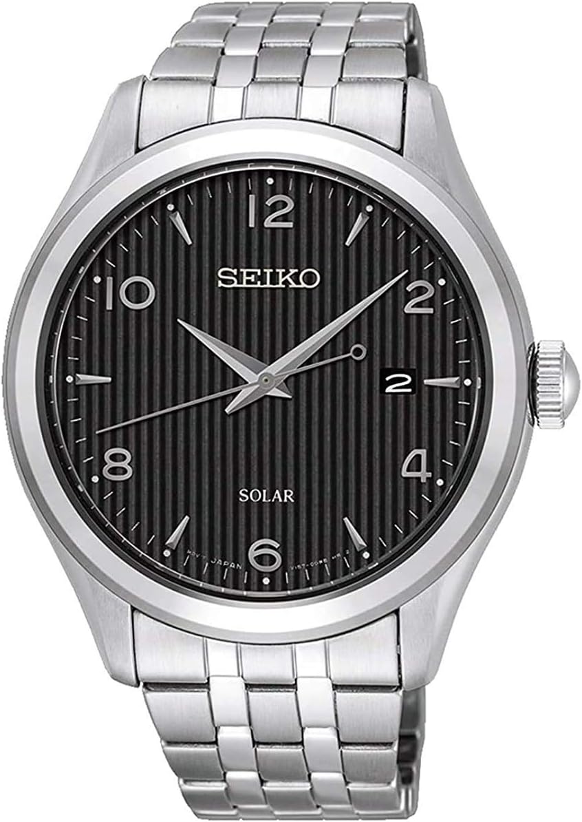 Seiko SNE489P1 Men's Wristwatch, Solar, Overseas Model, Water Resistant to 322.8 ft (100 m), Bracelet Type