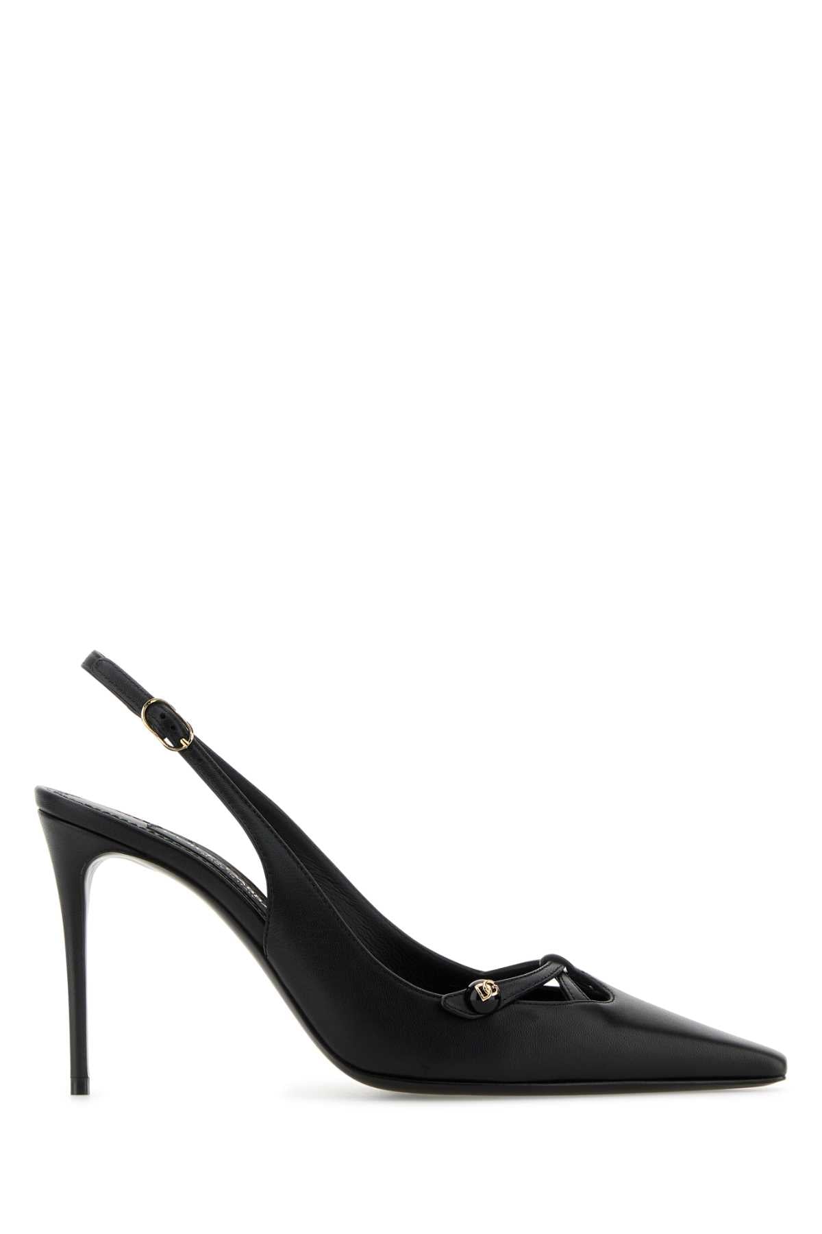 Dolce  Gabbana ドルチェ＆ガッバーナブラックレザーポンプ - Image 1