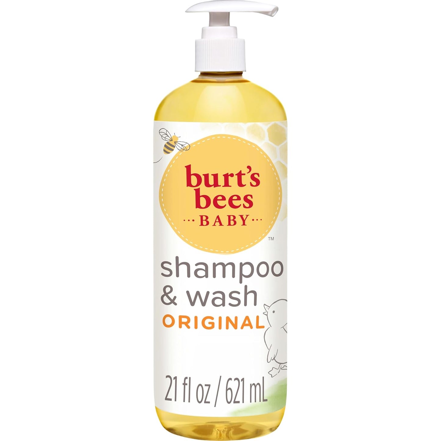 Burt's Bees Champú y lavado de bebés, jabón para bebés de lágrimas originales - 21 onzas (paquete de 1), el embalaje puede variar.