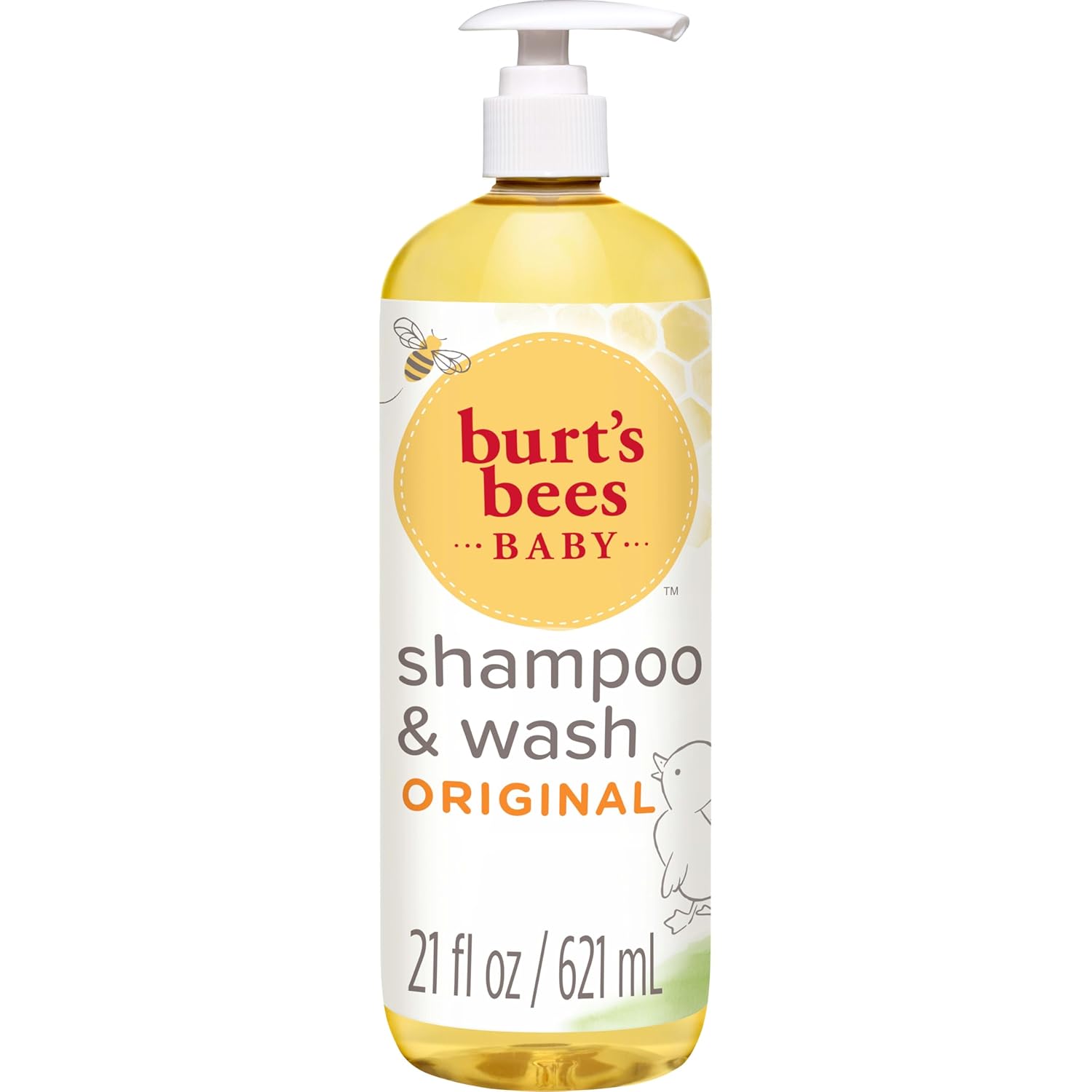 Burt's Bees Champú y lavado de bebés, jabón para bebés de lágrimas originales - 21 onzas (paquete de 1), el embalaje puede variar.