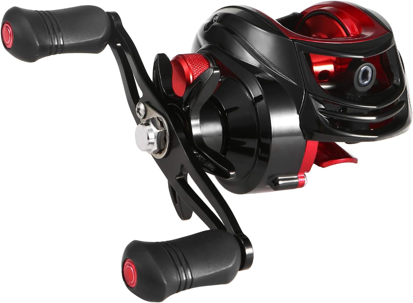 Baitcasting Reel 18+1BB Ball Bearing Baitcasting Fishing Reel High Speed 7.2:1 Gear Ratio Magnetic Brake System Bait Reel Red & Black Left/Right Angler