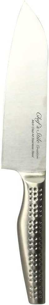 Pearl Metal Santoku Kitchen Knife, All Stainless Steel, 6.5 inches (165 mm), Dishwasher Safe, FN-112 Chef's Steel Creation
