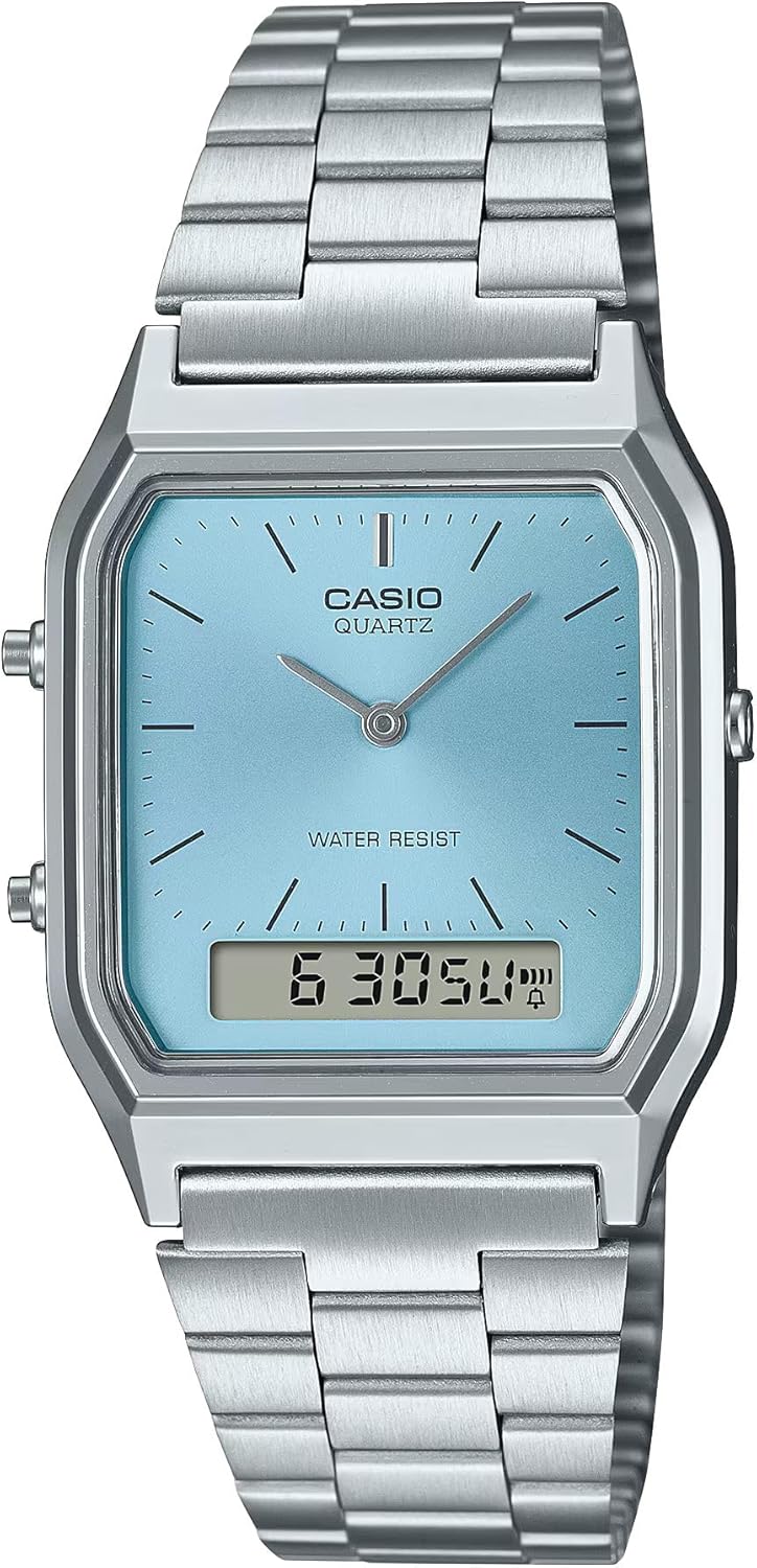 Casio AQ-230A-2A1 Blue Ana-Digi Watch, One Size, Blue, Retro, blue, Retro