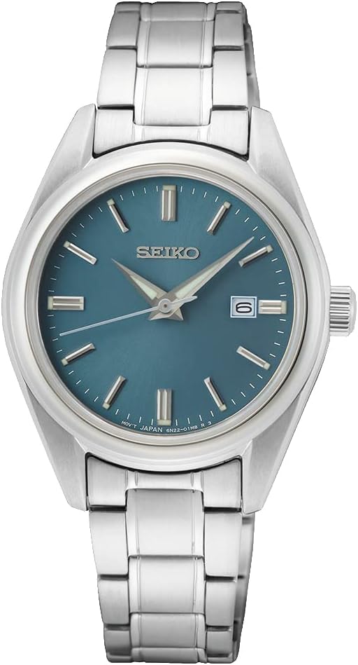 Seiko SUR531P1 Women's Watch, Quartz, Overseas Model, Turquoise Blue, blue, Bracelet Type