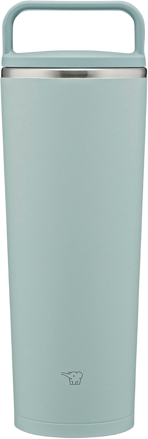 ZOJIRUSHI Stainless Steel Tumbler 400ml 【Portable Tumbler】 Dishwasher Safe Seamless Straw 2-Piece Wash Handle Insulated Ash Green SX-JS40-GM