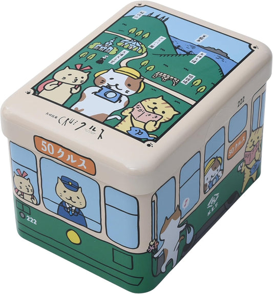Obama Shokuryo Nagasaki Famous Confection Kurusu Omagari Cat Train Can 10 pieces