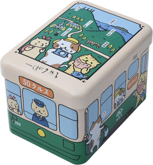 Obama Shokuryo Nagasaki Famous Confection Kurusu Omagari Cat Train Can 10 pieces