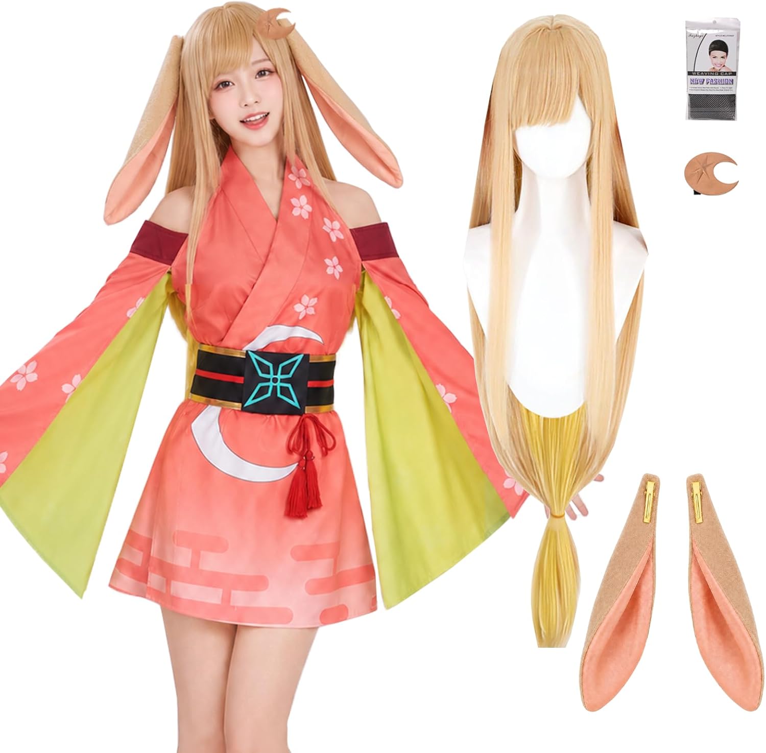 Milky time Super Kaguya Princess with Wig Kaguya Cosplay Anime Tsukuyomi Driver Kimono