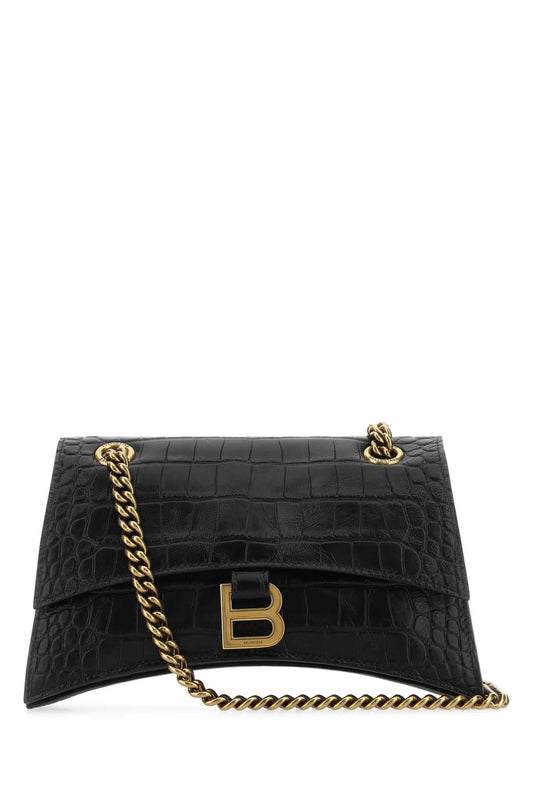Balenciaga バレンシアガブラックレザークラッシュ S ショルダーバッグ - Image 1