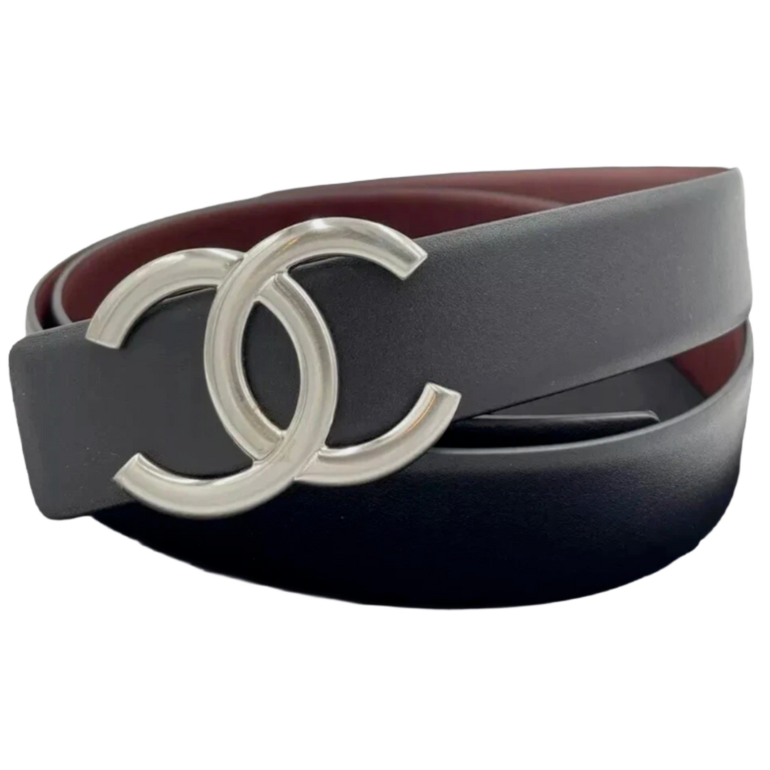 CHANEL REVERSIBLE INTERLOCKING CC LEATHER BELT