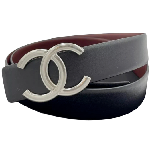 CHANEL REVERSIBLE INTERLOCKING CC LEATHER BELT