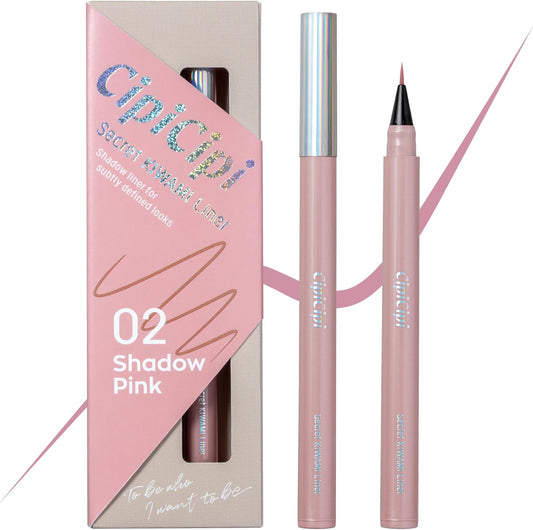 CipiCipi Secret Kiwami Liner S Ultra Thin Liner (02 Shadow Pink) 0.02 oz (0.62 g) Waterproof Teardrop Bag Liner Lid Liner Liquid Liner Ruddy
