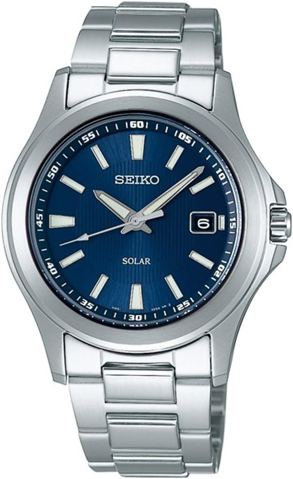 Seiko Selection Men's Solar Watch, silver/blue, Bracelet Type