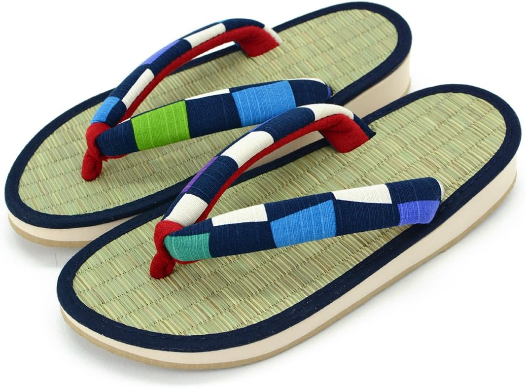 [Takeharu] Women's Sandals, Rush, Made in Japan, Zori Sandals, Round Tatami Sandals, Folding Sandals, Cute Large Size, Flowers, White, Black, Pink, Polka Dots, Non-Slip, Perfect for Your Feet,