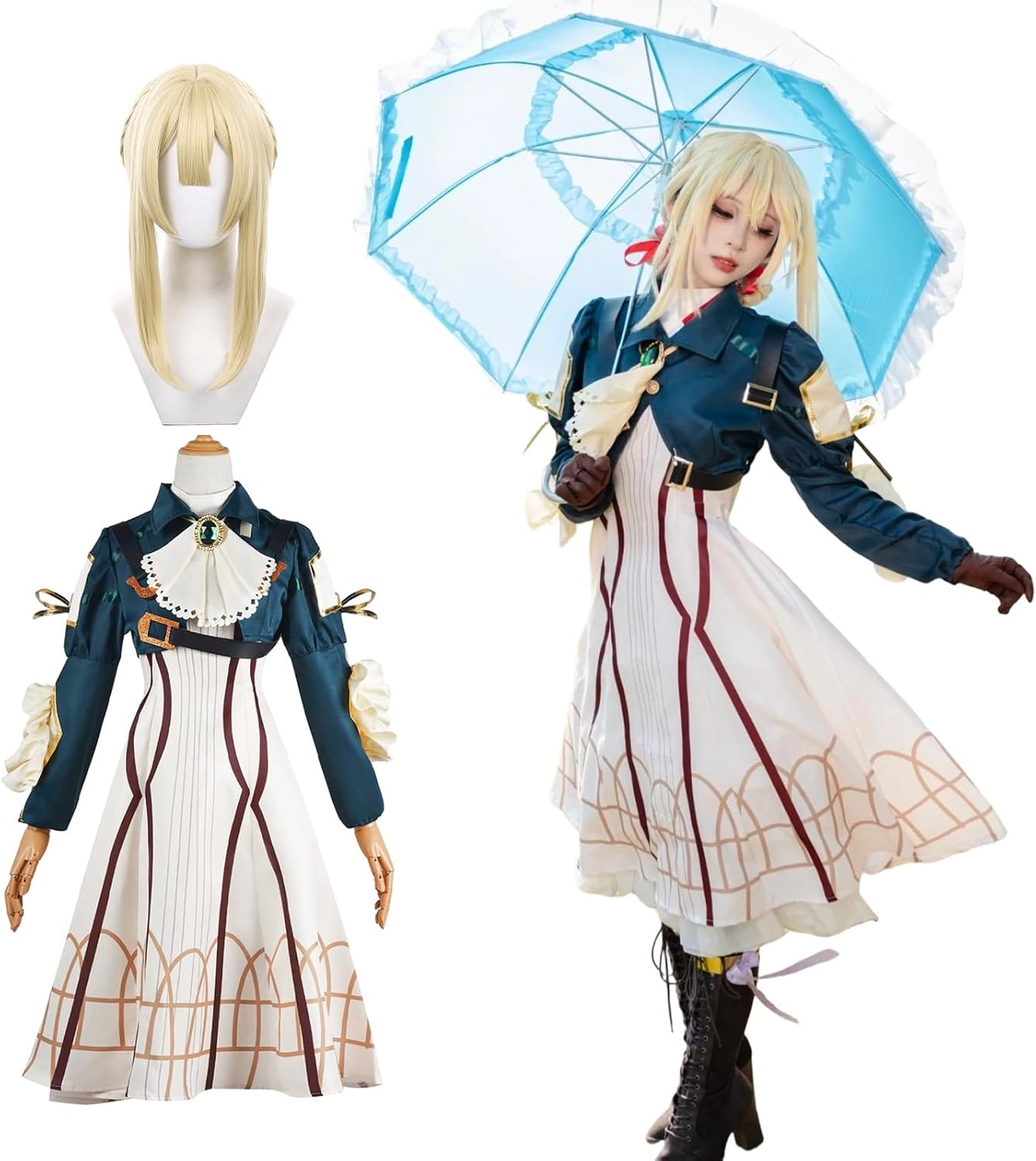 Violet Cosplay Costume, Includes Wig, Automatic Hand Puppet, Cosplay Costume, Deluxe Edition, Anime Style, Adult Costume, Cultural Festivals, Events, Costume, Stage Clothes