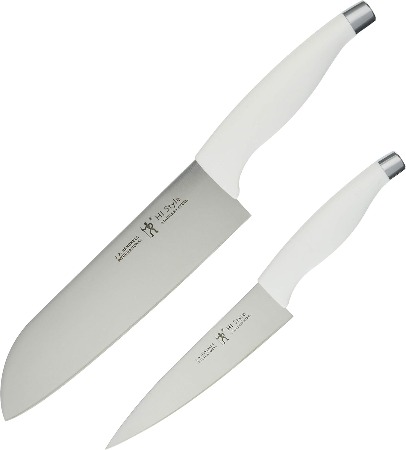 Henckels 16707-002 HI Style Santoku/Paring 2-pc Set, White, Made in Japan (Seki City, Gifu), Small Knife Set, Stainless Steel, Gift, Dishwasher Safe, Authorized Japanese Retail Product