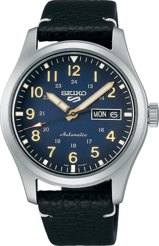 Seiko 5 Sports SRPG39K1 Automatic Mechanical Limited Distribution Model Wristwatch, Men's, Black Leather