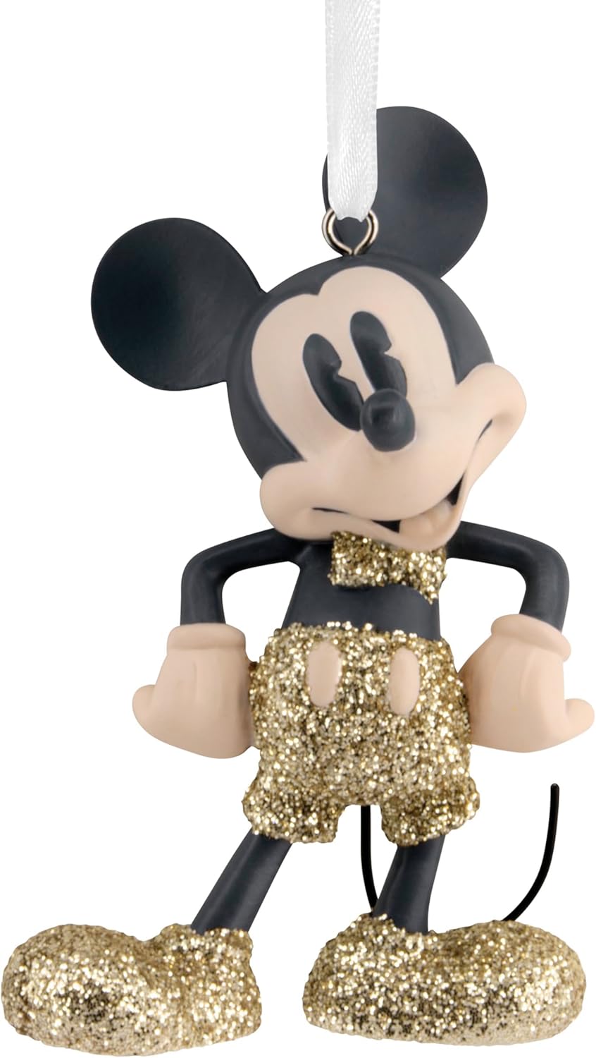 Hallmark Disney - Adorno de Navidad brillante de Mickey Mouse, regalos para fanáticos de Disney