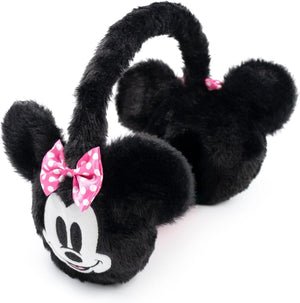Disney Minnie Mouse Earmuffs Black | Fluffy Material Keep Warm | Cartoon Character Accessories for Girls | Winter Clothes