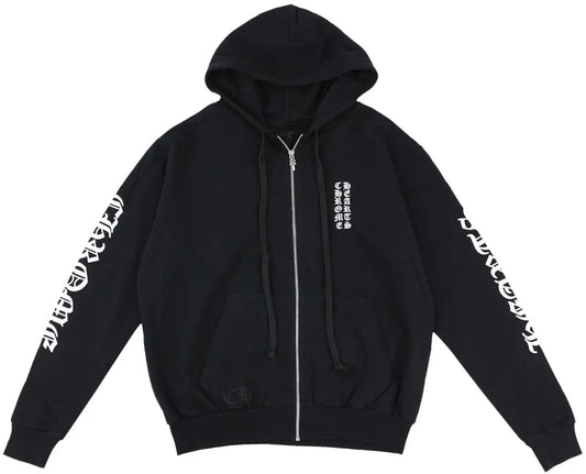 CHROME HEARTS 'VERTICAL LOGO' ZIP UP HOODIE