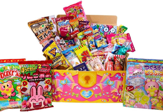 Delightful Snacks, Set of 3, Japanese Snacks, Total 35 Pieces, Assorted, Candy Toy, Educational Confectionery Set, For Halloween, Christmas, Present, Pikishimo, Treasure Box (Sweet Ribbon)