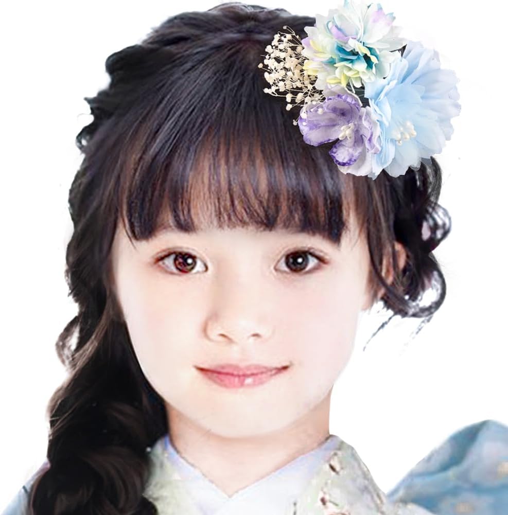OTAKUMARKET Hair Ornament, Yukata, Shichi-Go-San Hair Ornament, Girls, Flowers, Hakama, Kimono, Kimono, Kimono, Graduation Ceremony, Weddings, Hair Clip, Children's Hair Clip, Japanese Style, High