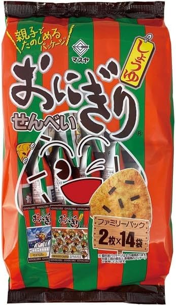 Masya Rice Ball Rice Cracker Family Pack, 2 Sheets x 14 Bags