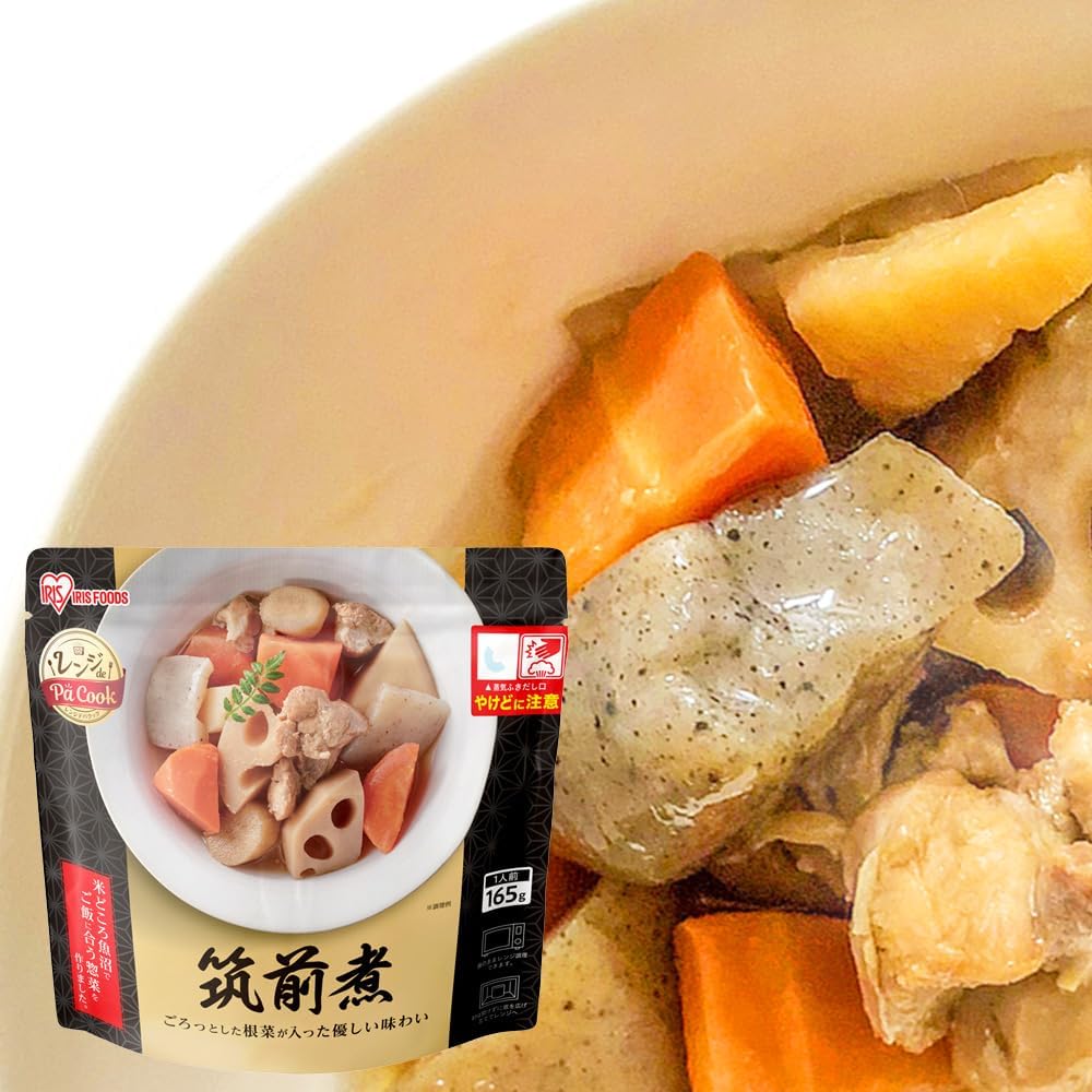 Iris Ohyama Range de Pa Cook Range-Up Stewed Chicken and Root Vegetables, Boil-in-Bag, 5.8 oz (165 g), Side Dish, Microwaveable