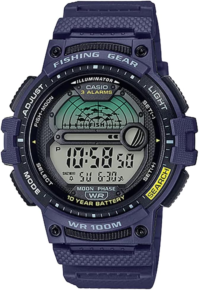 Casio Men's Fishing Gear Series Wristwatch, Overseas Model, Navy Digital WS-1200H-2AV
