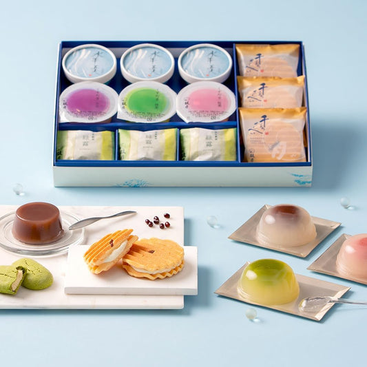 Kyoto Drumball Japanese Confectionery, Summer Gift, 6 Types, 12 Pieces, Assortment (3 Premium Senju Senkei, 3 Sugaryokan (Adzuki Beans), 3 Types of Crushed Tama, 3 Green Dew) / Donakamen Serving