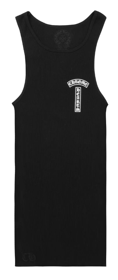 CHROME HEARTS 'T BAR' CROSS BLACK TANK TOP