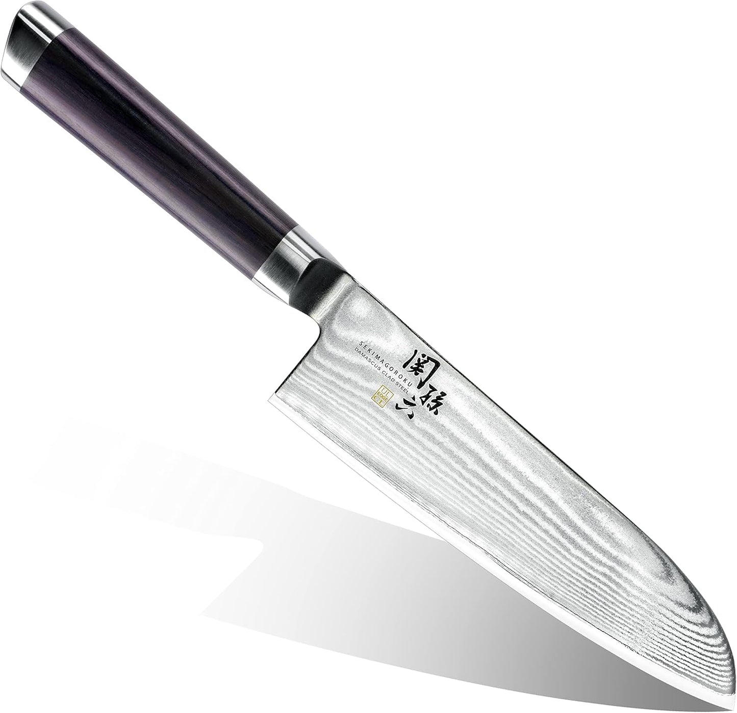 Kai Corporation AE5200 Santoku Knife, Sekimagoroku, Damascus, 6.5 in (165 mm), Made in Japan
