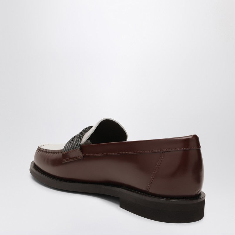 Brunello Cucinelli Brown/White Loafersが貴重なクランプ - Image 1