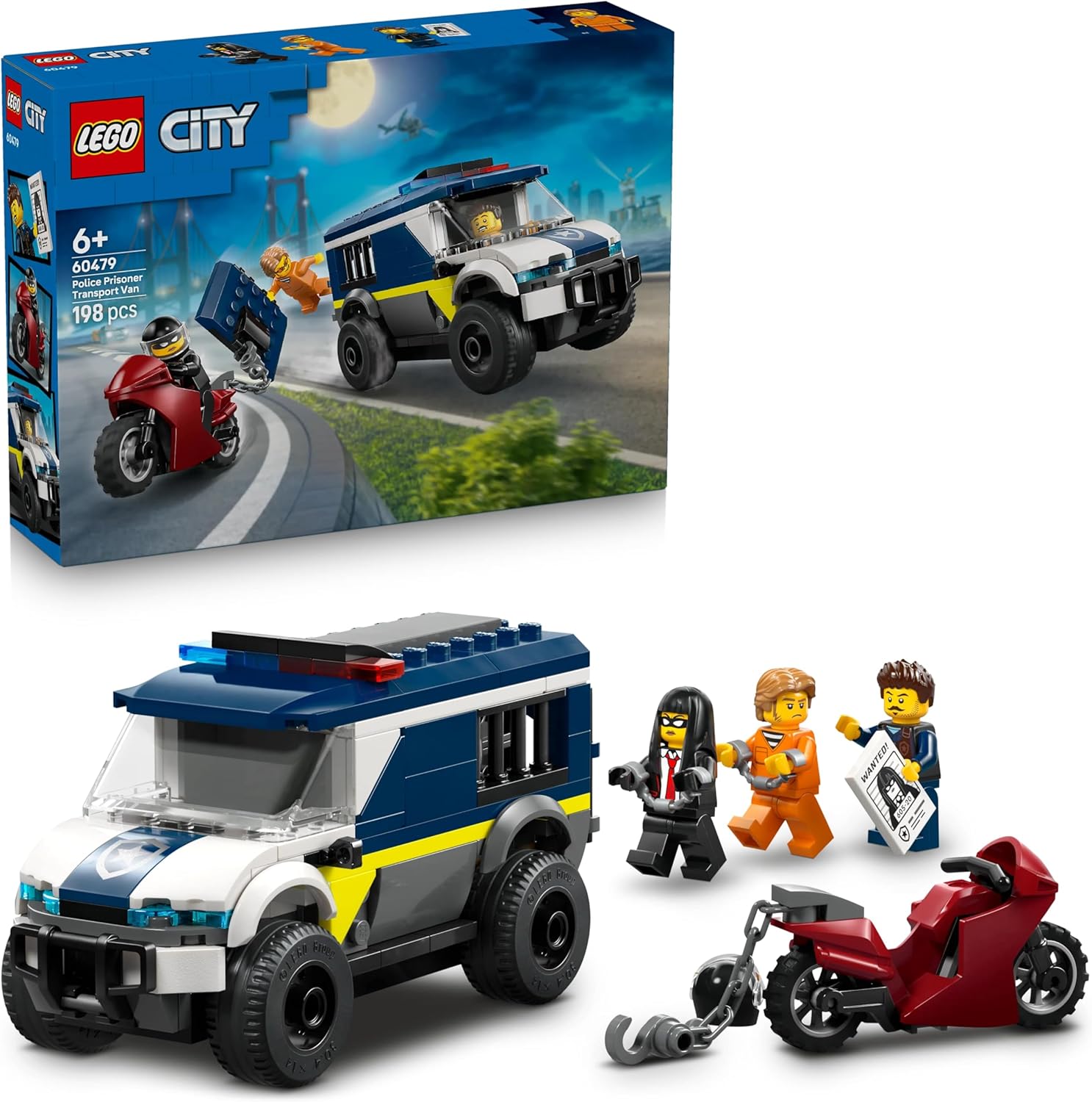 Lego 60479 City Police Security Car Toy, Birthday Present, Blocks, Educational, Boys, Girls, Kids, 6, 7, 8, 9, Vehicle, Car, Mini Car, Interior, Stylish