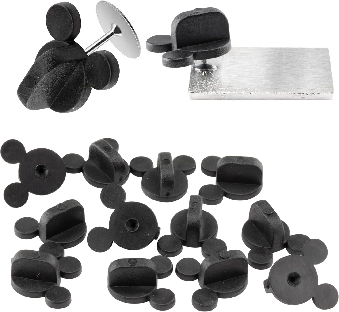 SCS Direct Orejas de ratón de goma de PVC (12 piezas) compatibles con Mickey Mouse, Disney, mantén tus pines favoritos seguros a tu ropa, guardianes y pinback