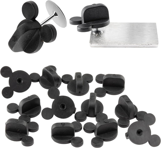 SCS Direct Orejas de ratón de goma de PVC (12 piezas) compatibles con Mickey Mouse, Disney, mantén tus pines favoritos seguros a tu ropa, guardianes y pinback