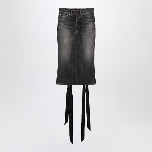 Balenciaga スモーキーグレーデニムのレース付きバレンシアガスカート - Image 1