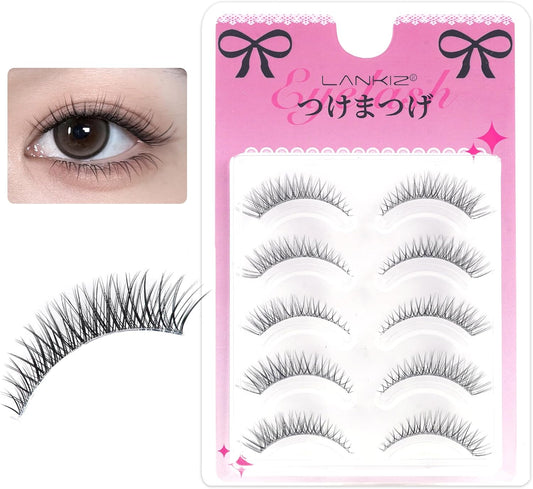 (S003) False Eyelashes, Natural Upper Eyelashes, Bunched, Popular, Short, Natural, Actress Eyelashes, Cosplay, Easy to Wear, Handmade, Soft Core, Ultra Lightweight, Easy, Beginner, Black, Eyelashes