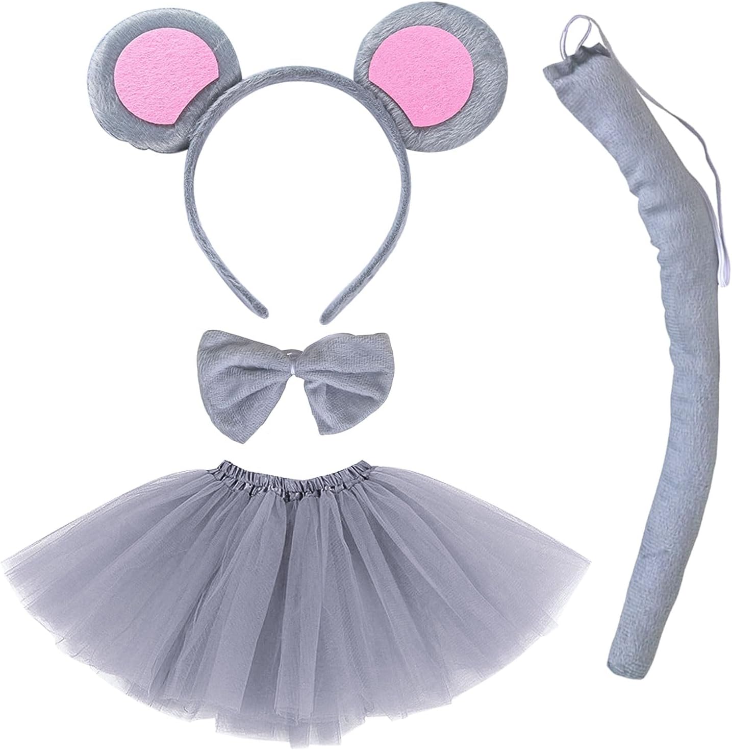 TSHAOUN Headbands with Mouse Ears, Animal Costume Set, Animal Tail Headband Ears, for Children Cosplay Party Birthday Carnival Supplies Christmas Party Supplies