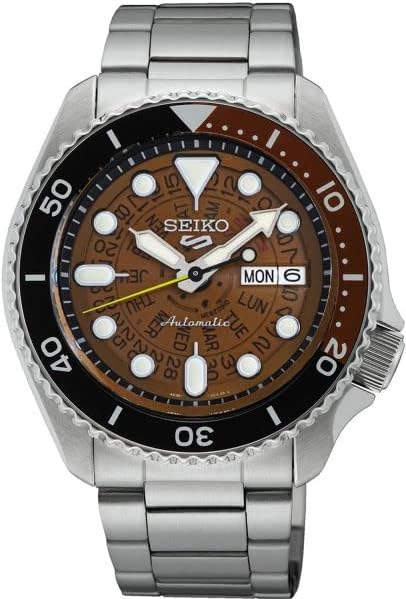 Seiko SRPJ47K1 Sports Mechanical Limited Edition Time Sonar Brown Automatic Hand Winding SKX Sports Style, Bracelet Type