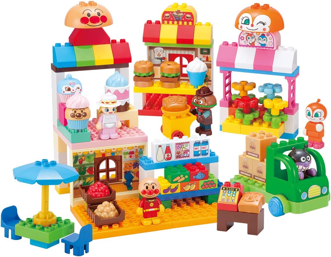 Bandai (バンダイ) Anpanman and Friends Store, Plenty of Blocks DX, Suitable for Ages 3 and Up