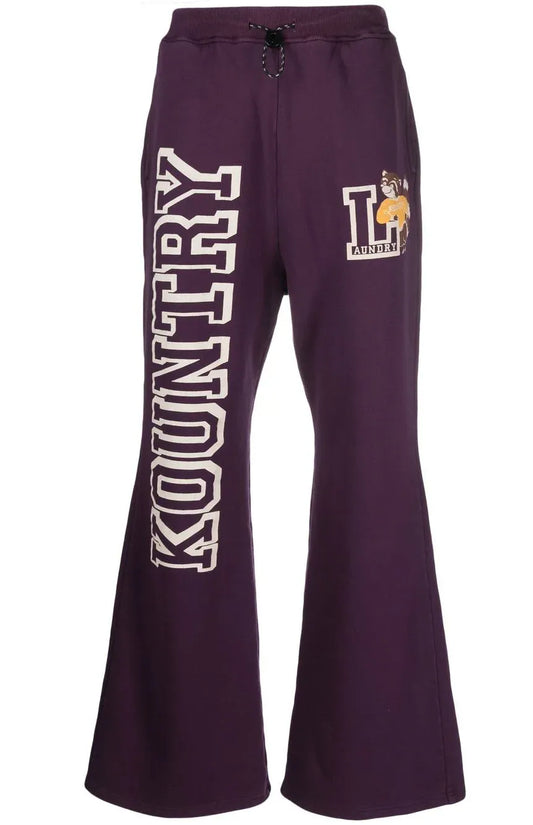 KAPITAL 'FLEECE' FLARE PURPLE SWEATS