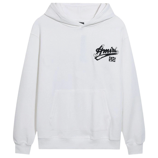 AMIRI 'DISTRESSED LOGO 22' WHITE HOODIE