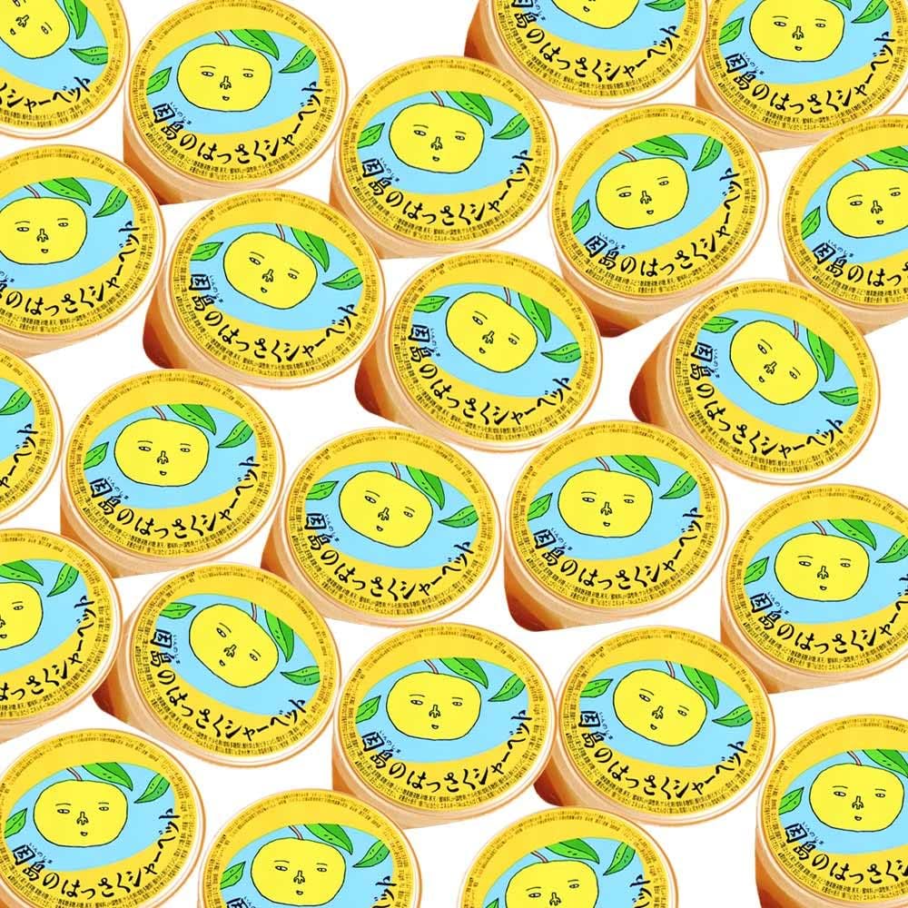 Hiroshima Mika Inshima Hasaku Sherbet, 2.6 oz (75 g), Set of 24, tau Yasasu Sherbet, Orisu Tower, Popular Product, Souvenir
