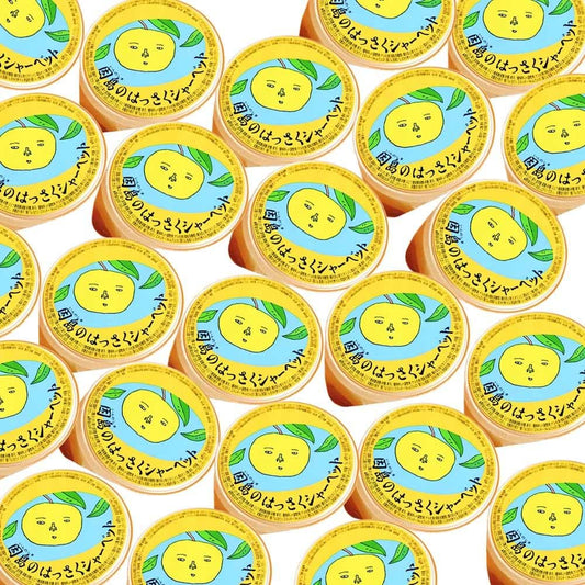 Hiroshima Mika Inshima Hasaku Sherbet, 2.6 oz (75 g), Set of 24, tau Yasasu Sherbet, Orisu Tower, Popular Product, Souvenir