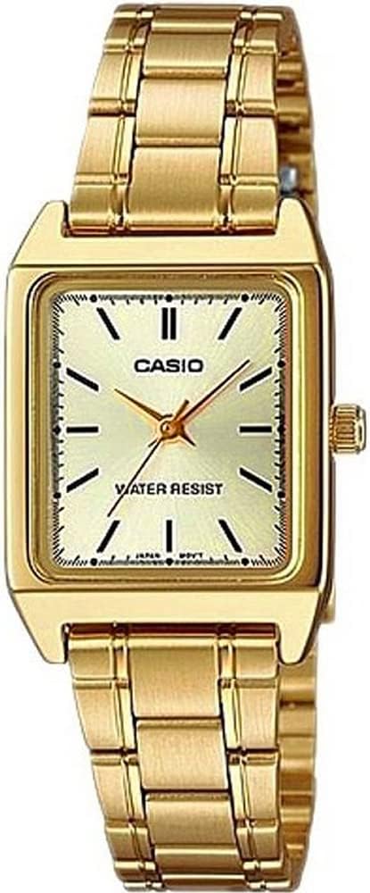 Casio LTP-V007G-9E Standard Quartz Women's Watch, Gold, Metal Band, Overseas Model, Gold Metal Band LTP-V007G-9E, Bracelet Type