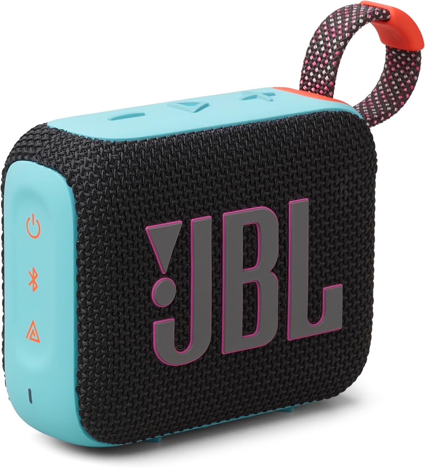 JBL Go 4 Portable Bluetooth Speaker, USB-C Charging, IP67 Dustproof and Waterproof, App Compatible, Passive Radiator, Funky Black (JBLGO4BLKO)