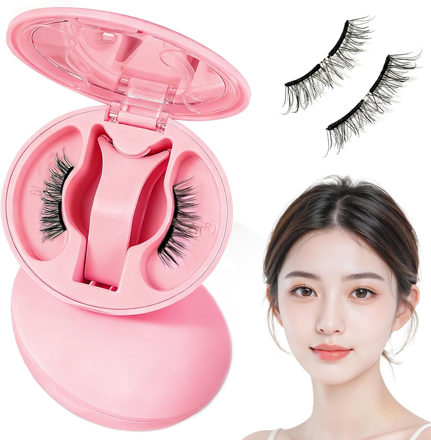 AISIDPIG Magnetic False Eyelashes, Integrated Type, No Glue or Eyeliner Required, Ultra Lightweight 3D Magnetic False Eyelashes, Popular, Fluffy, Reusable, For Thin Makeup